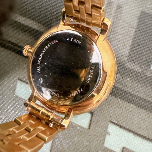 Fossil ES3546 Jacqueline Rose Gold Crystal Bezel Stainless Steel Ladies Watch main image 6